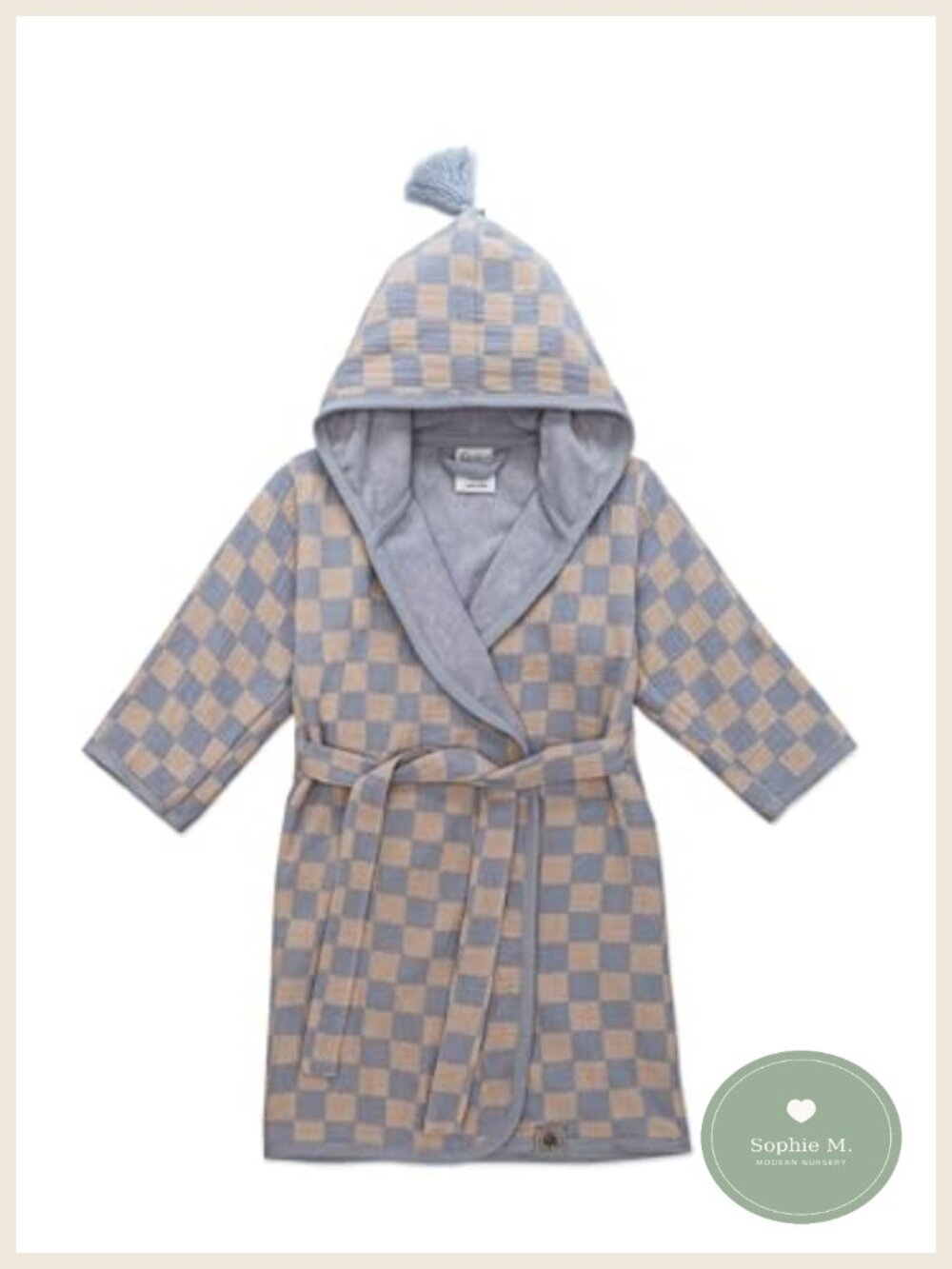 Muslin Cotton Hooded Toddler Bath Robe Terry Lined Swim Cover Up